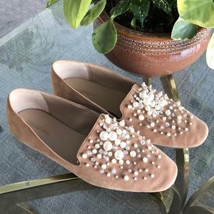 Enzo Angiolini Beige Loafers with Beads US sz8